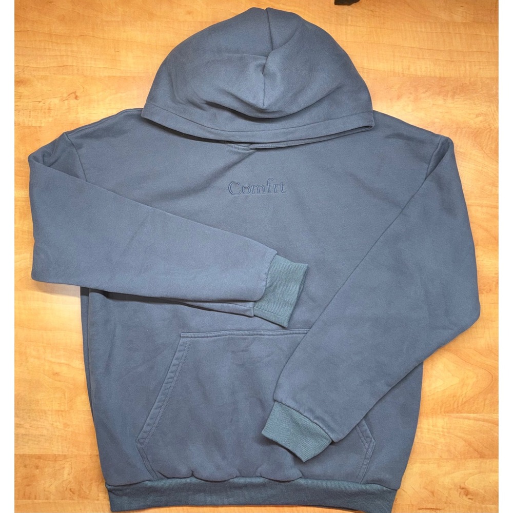 Comfrt Cloud Hoodie Slate Grey Oversized Fleece Pullover Sweatshirt